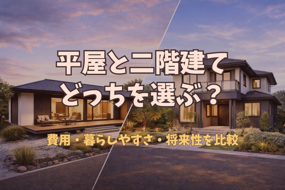 平屋と二階建てどっちを選ぶ？費用・暮らしやすさ・将来性を比較のイメージ